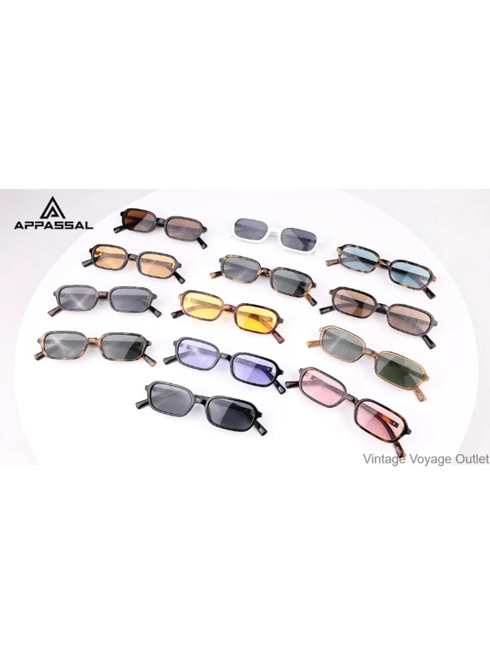 Women's Small Rectangular Retro Sunglasses UV400 Protection 90s Square Vintage